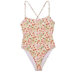 New! Victoria’s Secret strawberry print one piece strappy swimsuit 37167